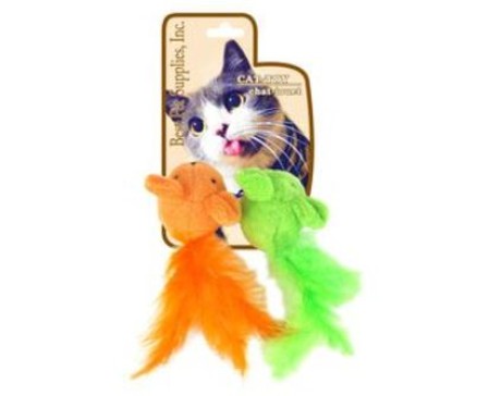 Best Pet Two Mice Cat Toy - Orange/Green