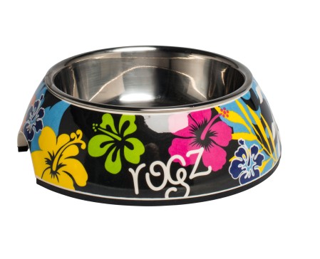 Rogz Dogz Bowlz Bubble M DayGlo Floral
