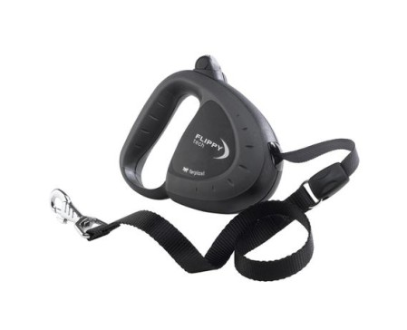 Flippy Tech Cord Extendable Dog Leash - Medium Black