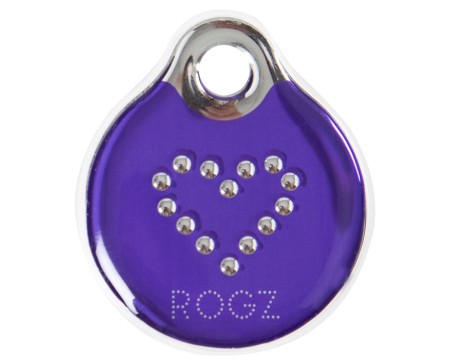 Rogz Dogz Resin ID Tagz L  Purple Chrome