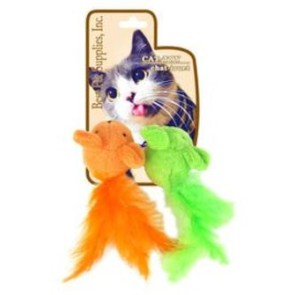 Best Pet Two Mice Cat Toy - Orange/Green