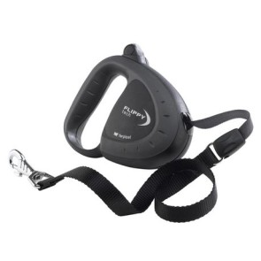 Flippy Tech Cord Extendable Dog Leash - Medium Black